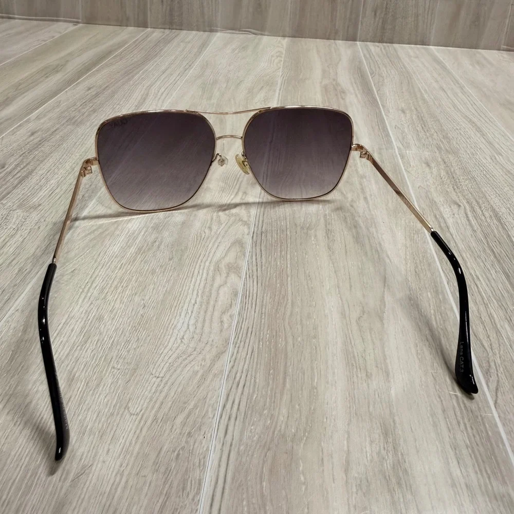 Quay Australia‎ Stop and Stare Gold Aviator Sunglasses Purple Gradient Lens 126